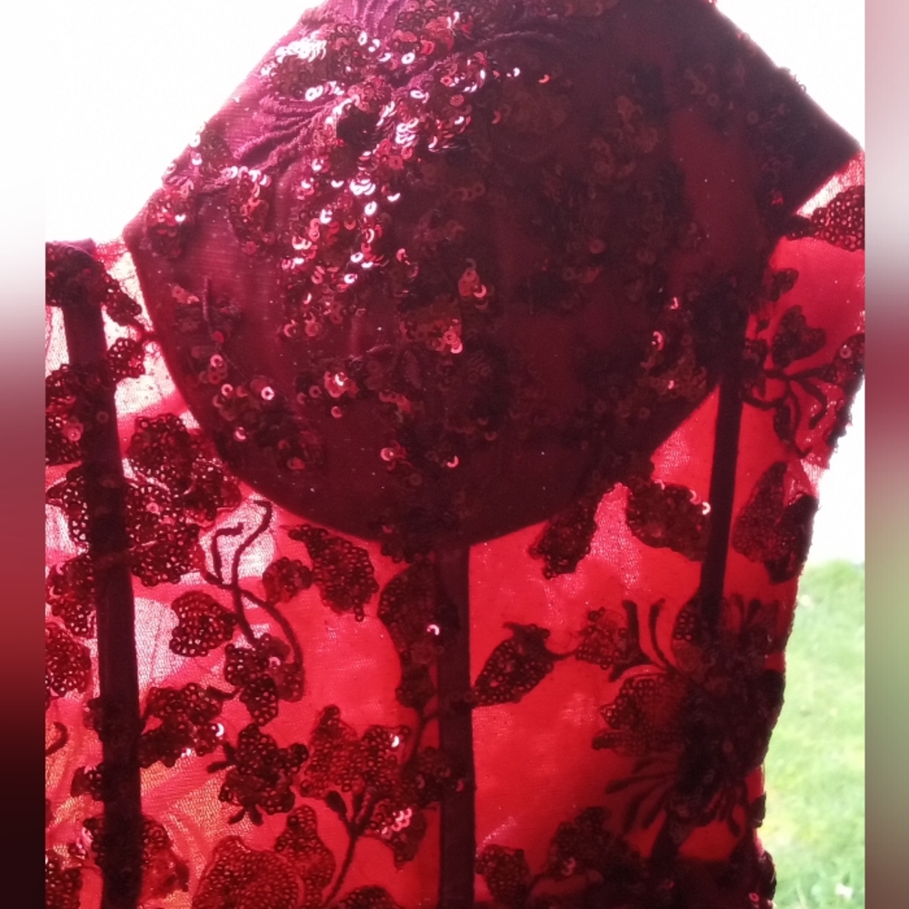 #6Sparkle Red Quinceanera Style Dress